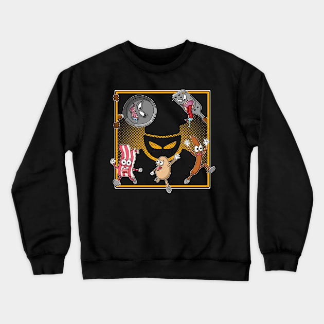 On the run from the cook - Funny Breakfast Crewneck Sweatshirt by Modern Medieval Design